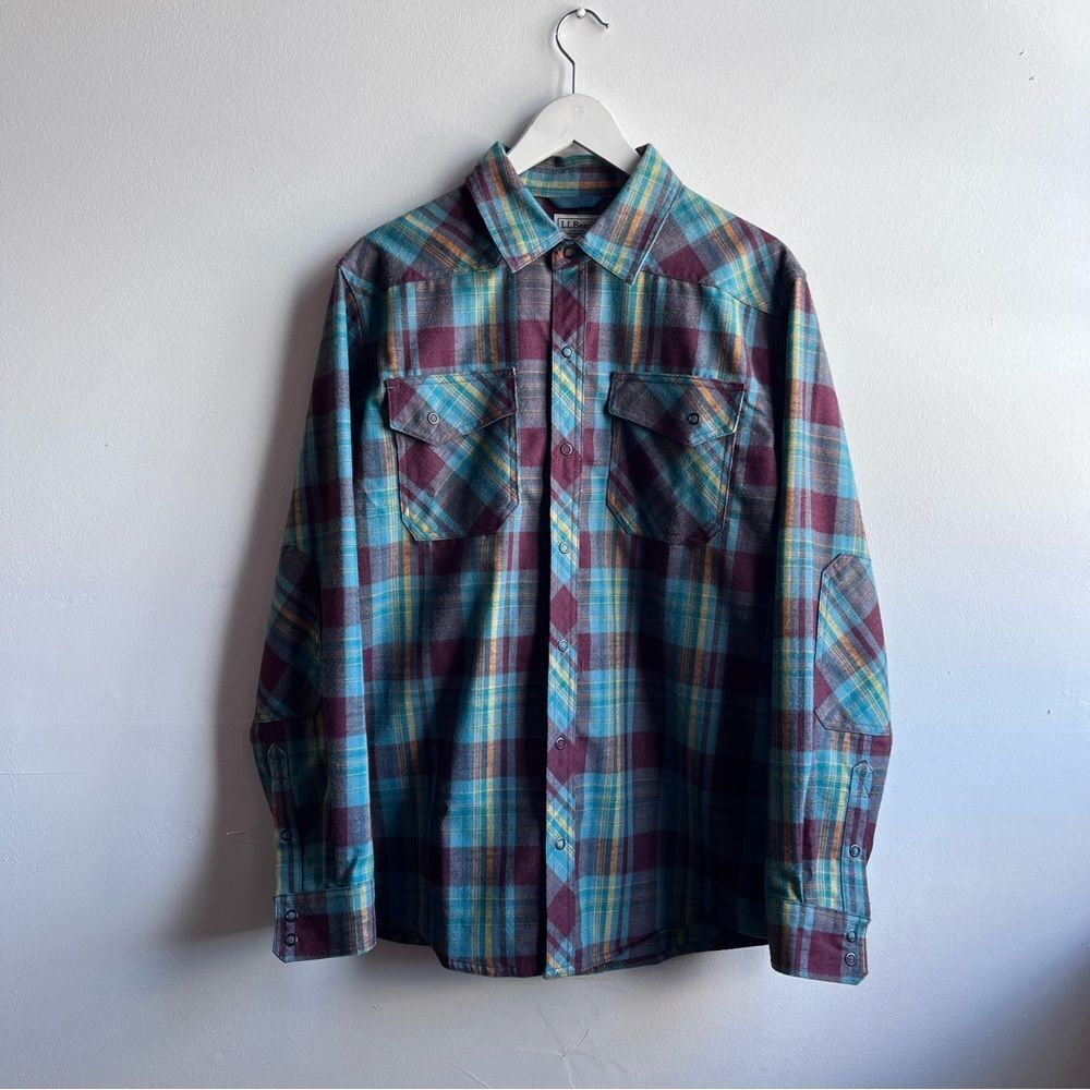 L.L.Bean Performance Flannel Plaid Casual Shirt